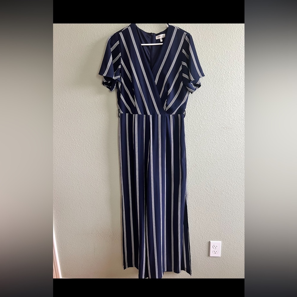 Blue stripped romper